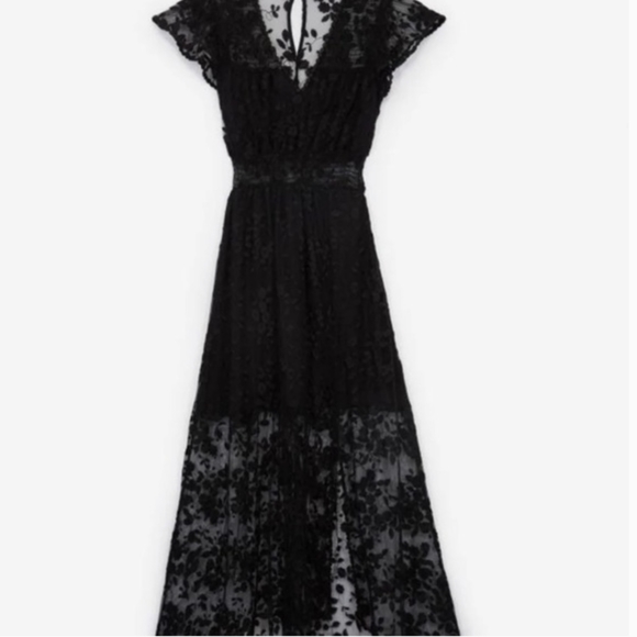 the kooples gold leaf printed maxi